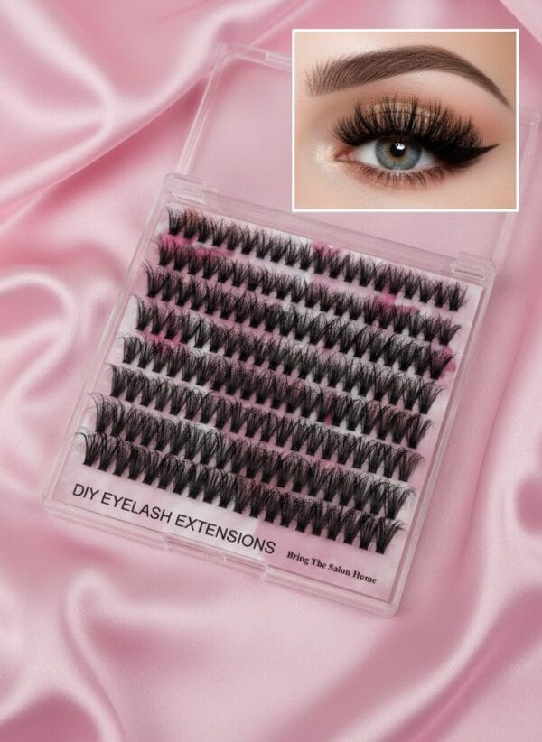 DIY Eyelash Extension Kit - Fairy & Fish Tail Mixed Cluster Lashes(80D Volume)