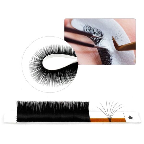 Premium Faux Mink Individual Eyelash Extensions Full Volume Natural Soft Handmade Curl Eyelashes 8MM-25MM Length Professional