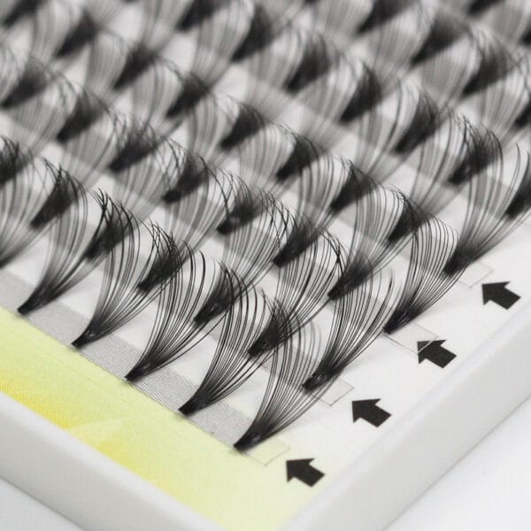 Wholesale Short Stem 2D 3D 5D 6D 7D 0.07 Soft Silk Pre-made Volum Fan eyelash extension for Fast Salon Application