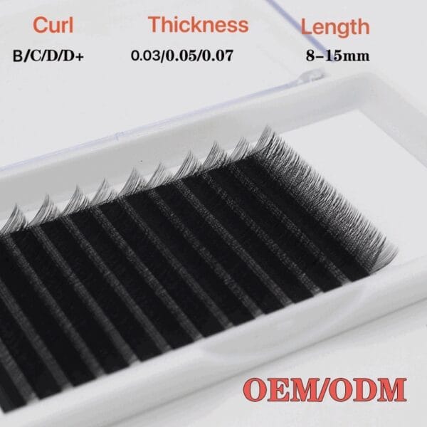 YY Lash Extensions Bulk Wholesale - Double Tip Air Volume Lashes for Fast Application - Premium Synthetic Fiber Eyelash Supplies