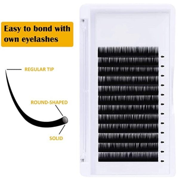 Premium Faux Mink Individual Eyelash Extensions Full Volume Natural Soft Handmade Curl Eyelashes 8MM-25MM Length Professional