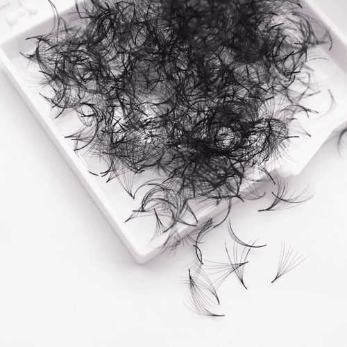 For Yize Wispy Pro Premade Eyelash Extensions Pointy Base Volume Fans with CC Curl Cashmere 300 500 1000 Loose Fans Packaged in Box