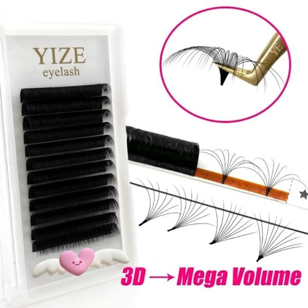YIZE eyelash Wholesale Matte Black Cashmere Easy Fan-Shaped Eyelash Custom Packaging Private Label Service OEM/ODM Eyelash Extension Supplier