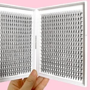 Wholesale Premade Volume Lash Fans in professional storage trays for salon use