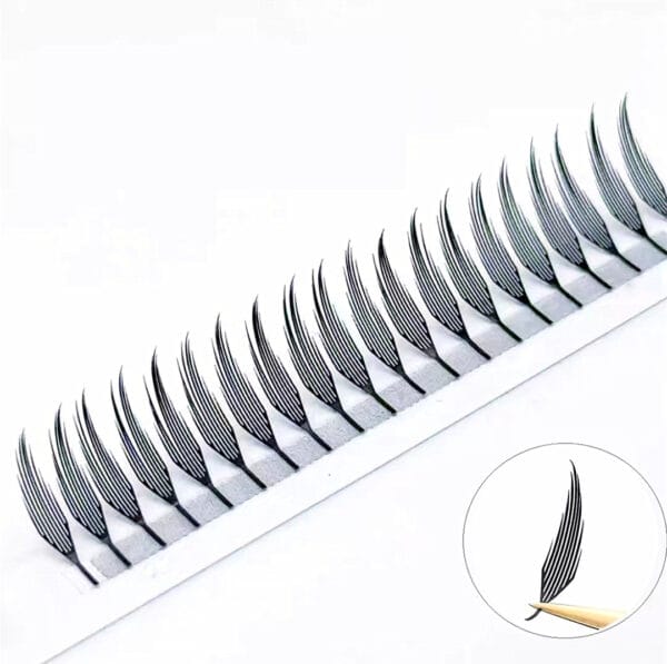Wholesale Spire Anime Feather Matte Comic PBT Pre-made Fan Lash Extensions Custom Logo Lash Trays.