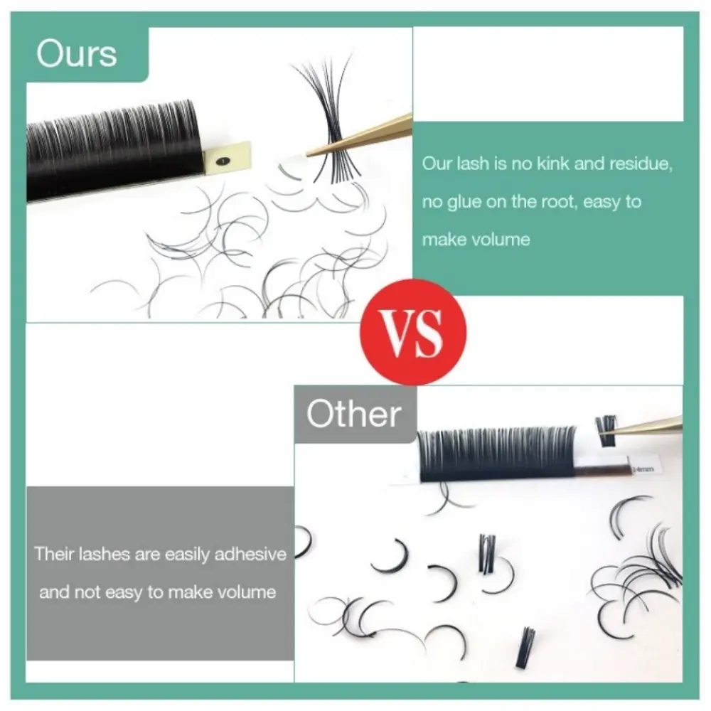Easy fanning loose root design on Matte Silk Classic Eyelash Extension for effortless pickup