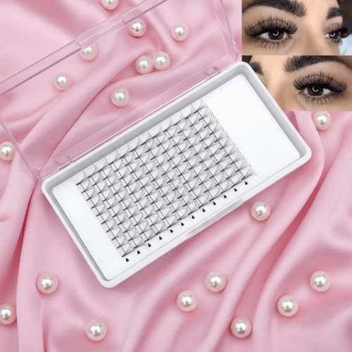 Korea PBT Fiber Premade Volume Lashes 0.05 0.07 2D-20D for Handmade Pre Made Fans Eyelash Extensions Natural Black 12 Rows