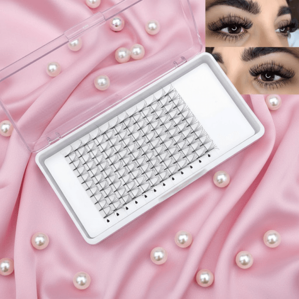 Korea PBT Fiber Premade Volume Lashes 0.05 0.07 2D-20D for Handmade Pre Made Fans Eyelash Extensions Natural Black 12 Rows