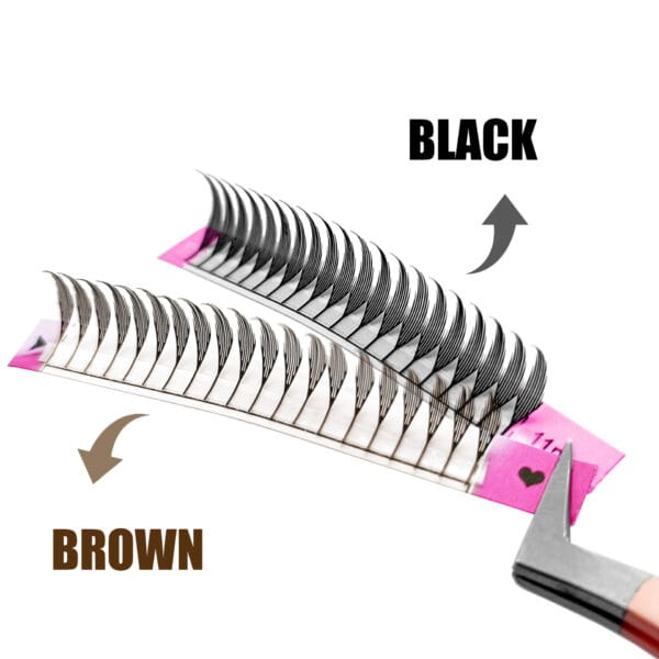 Wholesale Spire Anime Feather Matte Comic PBT Pre-made Fan Lash Extensions Custom Logo Lash Trays.