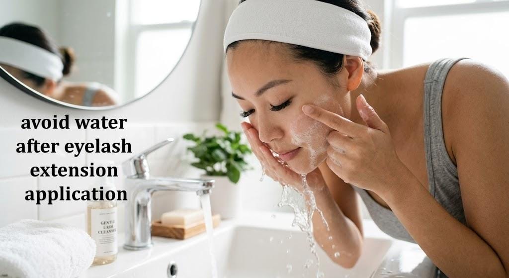 avoid water after eyelash extension application