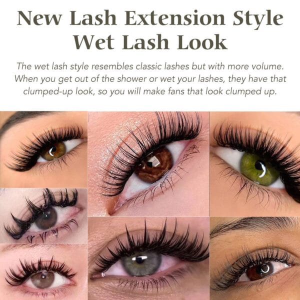 Wholesale 0.05 0.07mm Manga Wispy Cosplay Type Spiked Premium Wet Look Eyelash Extension for Professional Salons