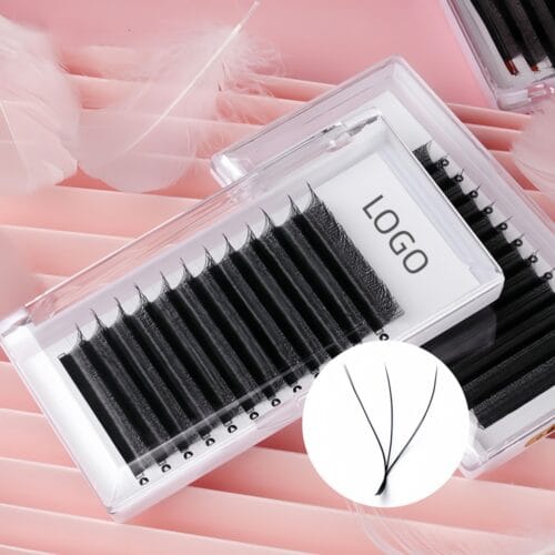 3DW1 YY eyelashes 3D 4D 5D W Shaped Eyelash Extensions Volume Clover Lashes Matte Black Soft PBT Fiber for Professional Lash Technicians