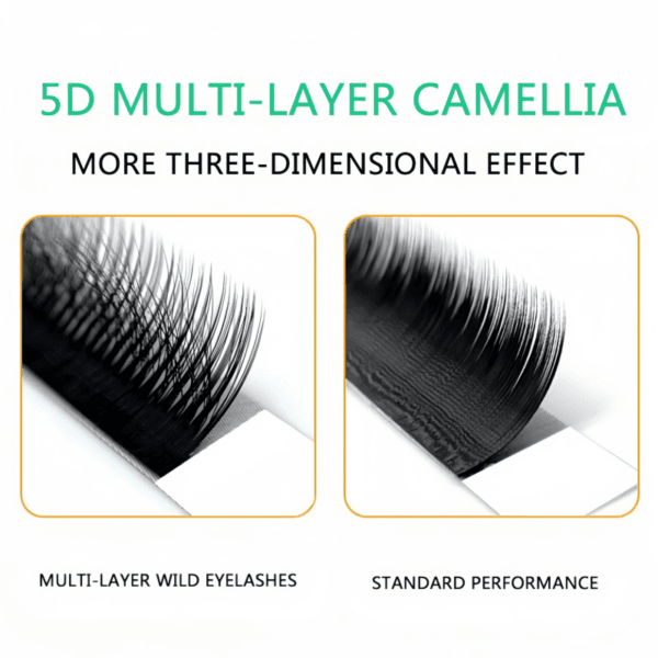 Wholesale Camellia Multi-Curl Self-Layering 5D Messy 3D Natural New Grafting Easy Fan Lashes Extensions For Professional Salon
