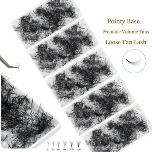 Wholesale Pointy Base Premade Volume Fans - Sharp Stem Loose Fan Lashes 3D/5D/6D/8D/10D/12D For Russian Volume Extensions