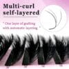 Wholesale Camellia Multi-Curl Self-Layering 5D Messy 3D Natural New Grafting Easy Fan Lashes Extensions For Professional Salon