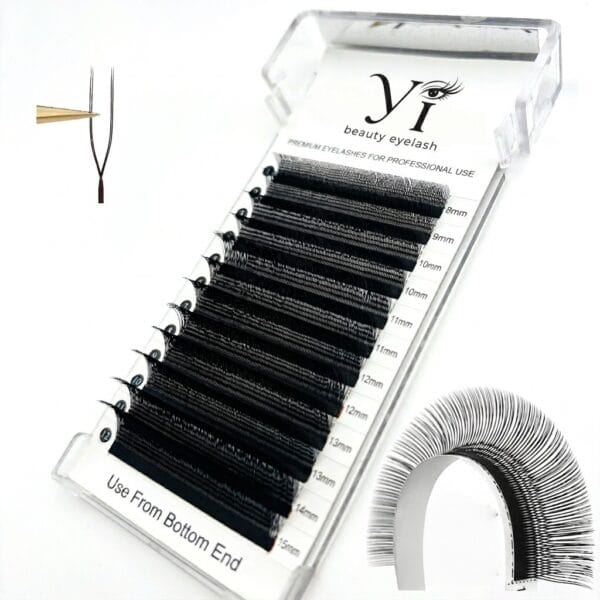 U形8 OEM/Private Label U-Shape Clover Lashes Matte Black Soft Synthetic Fiber High Efficiency YY 3D 4D 5D Eyelash Extensions Factory Supplier