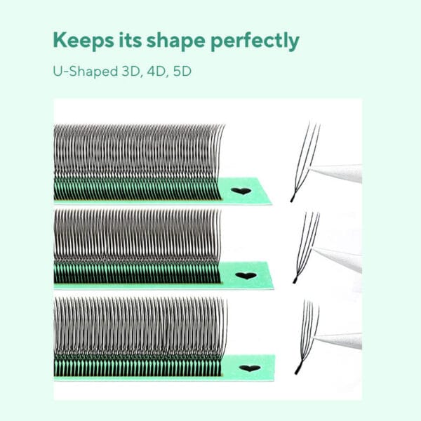 u形3D4D5D OEM/Private Label U-Shape Clover Lashes Matte Black Soft Synthetic Fiber High Efficiency YY 3D 4D 5D Eyelash Extensions Factory Supplier