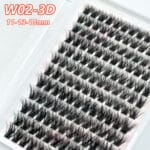 w02 3d Professional DIY Segmented Cluster Lashes - Individual Wispy Eyelash Extensions for Salon & Home DIY - Bulk Wholesale Available