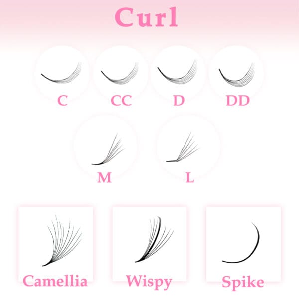 卷曲图 Premade Volume Lash Fans Wholesale | Custom Eyelash Extensions 6-20mm Korean PBT | OEM Private Label Supplier