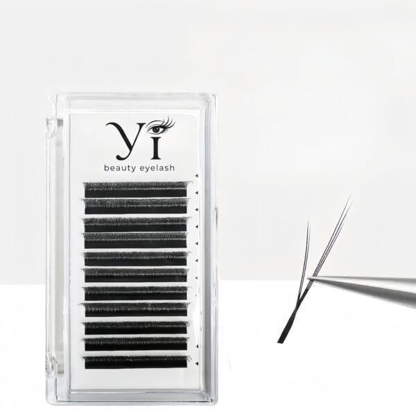 品牌 Wholesale Fox YY eyelashes trays with unique cross-shaped pre-made fans for trendy eyeliner effect