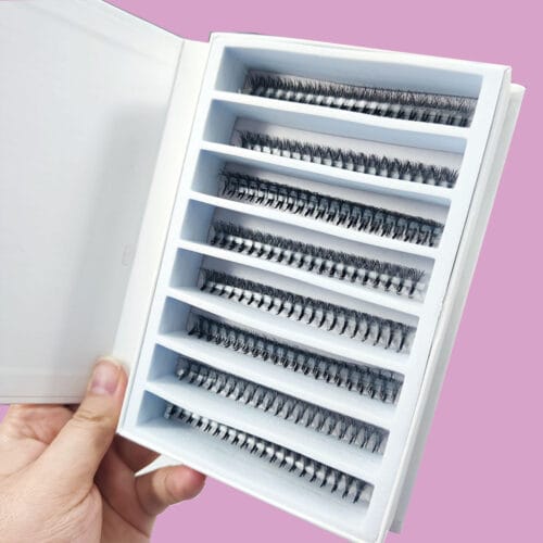 带内衬 Big capacity loose fans 1000+ count in mega tray packaging - Yi Beauty Eyelash Factory.
