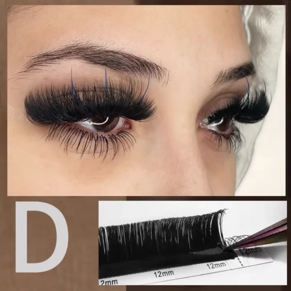 模特上眼图 Private Label Classic Lash Extensions Tray – Wholesale Individual Eyelash Extensions for Salon & Lash Brand