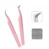 Wholesale Professional Eyelash Extension Tweezers With Fiber-tipped Tips Customizable Logo For Eyelash Extension.