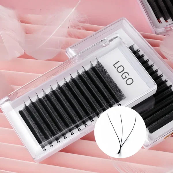Custom Logo YY 3D 4D 5D W Shape Lash Extensions with Luxury Magnetic Box