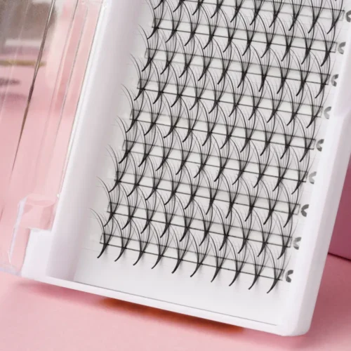 9D Wispy Upgrade YY Eyelash Pre-made Fan Eyelashes 9D Wispy Premade Lash Fans in Custom Private Label Lash Tray
