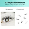 Wholesale 9D Wispy Premade Lash Fans -Soft YY Volume Pre-Made Eyelash Extensions for Private Label