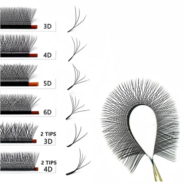 Custom Logo YY 3D 4D 5D W Shape Lash Extensions with Luxury Magnetic Box
