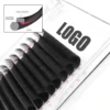 flat lash 20 Matte black ellipse flat lashes extensions on tray