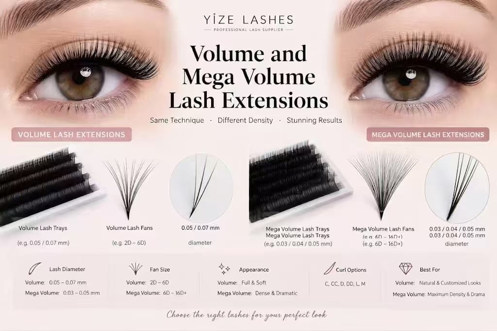 Volume and Mega Volume Lash Extensions